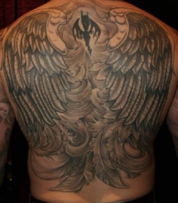 Wing Tattoo On Full Back